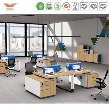 Modular Wooden Office Workstation Cubicles with Metal Leg (H90-0208)